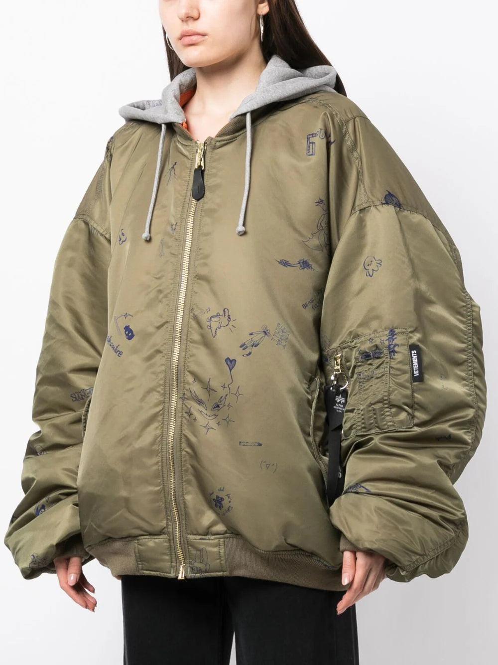 VETEMENTS Scribbled Bomber Jacket