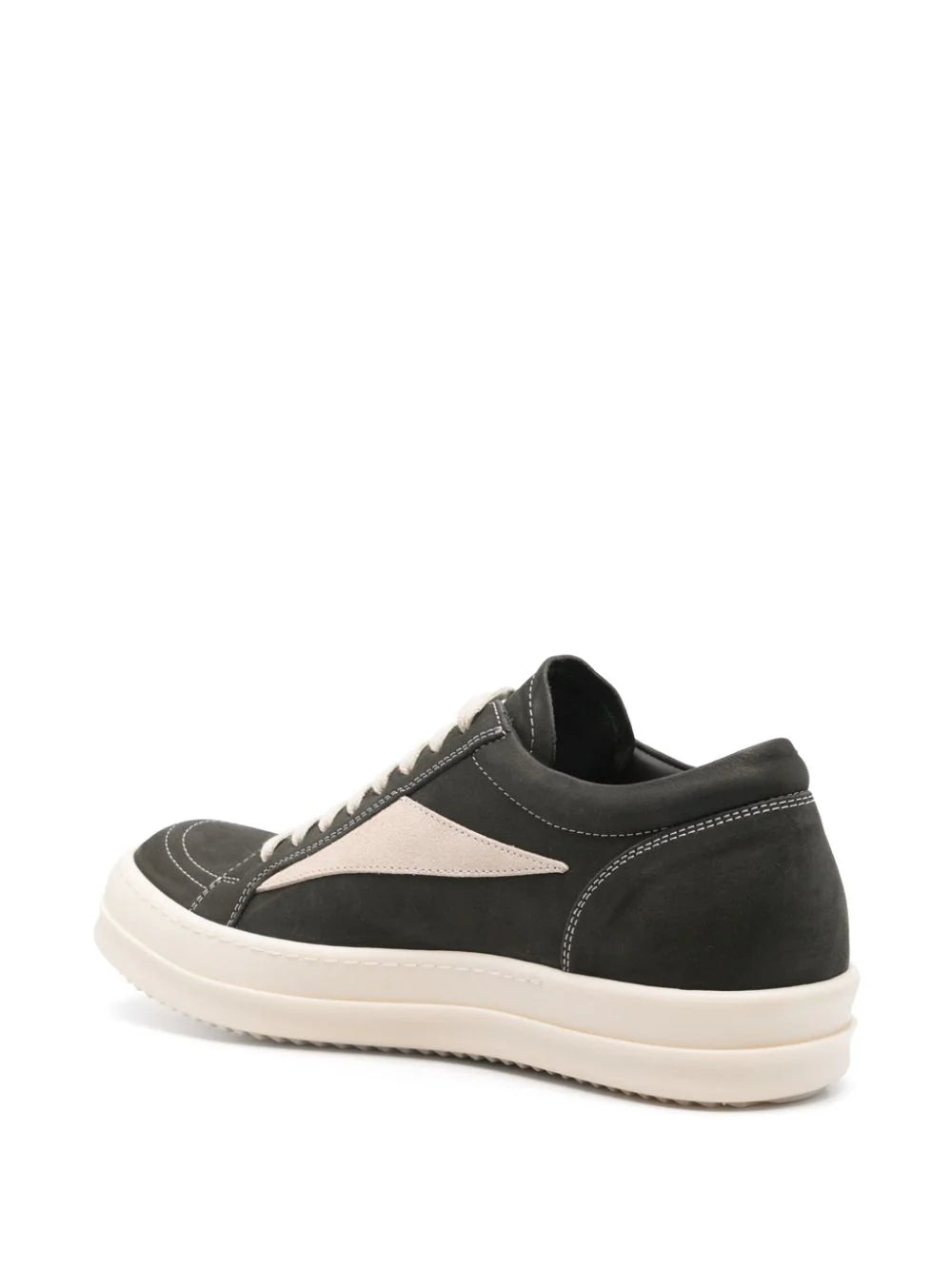 RICK OWENS Vintage Sneaks In Forest/milk Greywolf Nubuck And Velour Suede