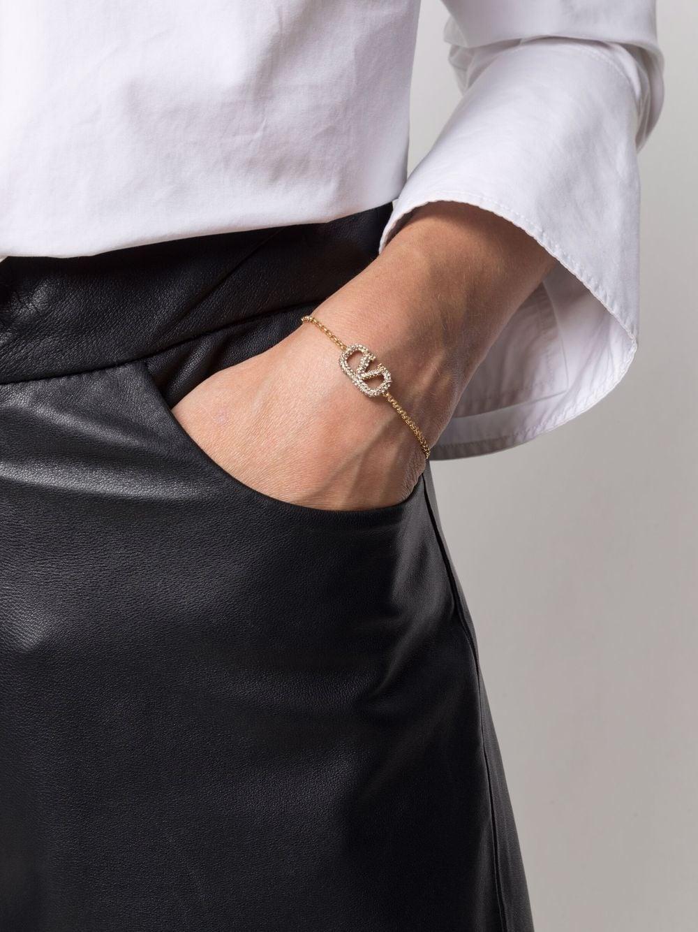 Valentino Garavani Vlogo Signature Bracelet In Metal And Swarovski® Crystals