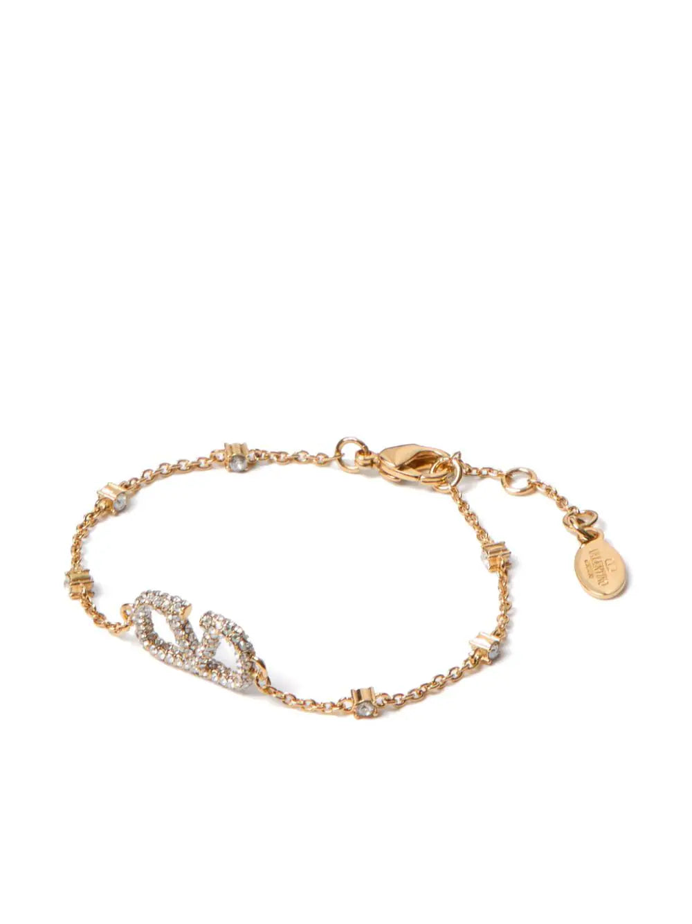 Valentino Garavani Vlogo Signature Bracelet In Metal And Swarovski® Crystals