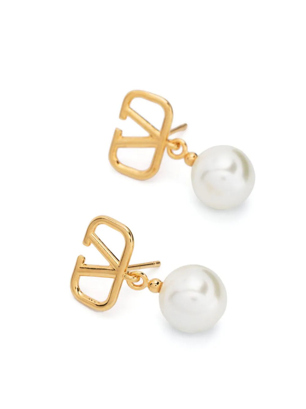 Valentino Garavani Vlogo Signature Earrings In Metal And Pearls