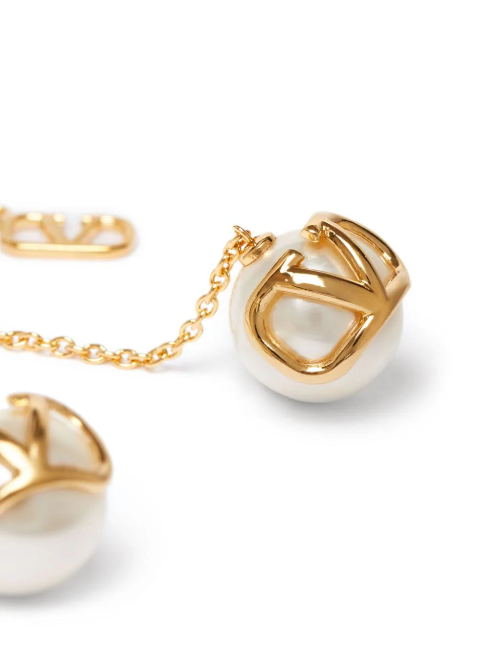 Valentino Garavani Vlogo Signature Earrings In Metal With Swarovski® Pearls