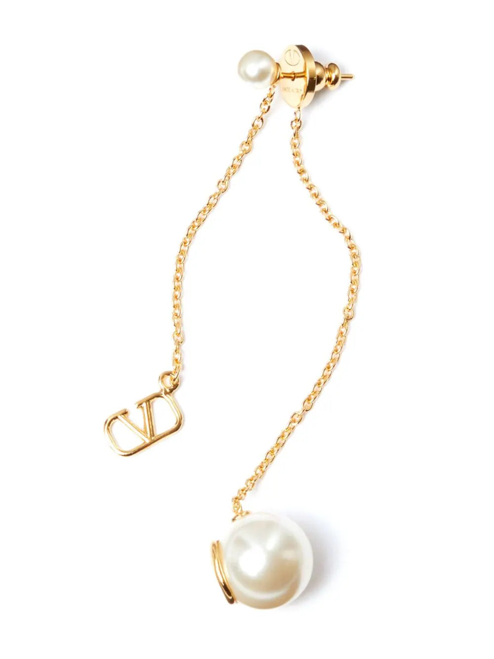 Valentino Garavani Vlogo Signature Earrings In Metal With Swarovski® Pearls