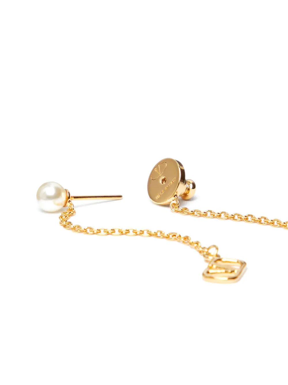 Valentino Garavani Vlogo Signature Earrings In Metal With Swarovski® Pearls