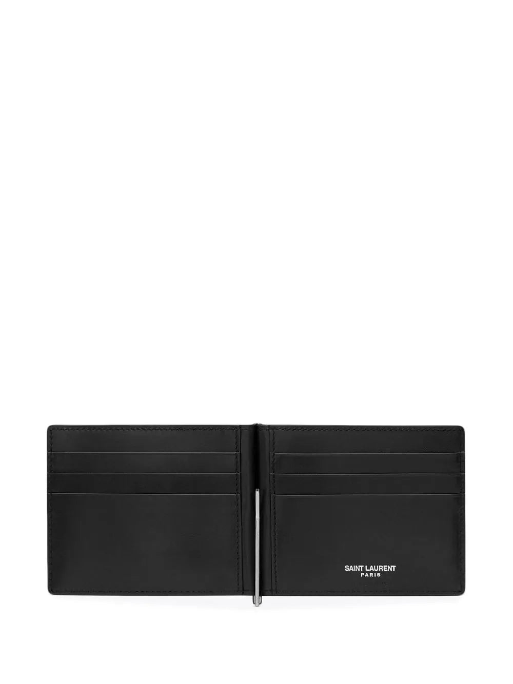 Saint Laurent Wallet With Cash Holder In Black Leather