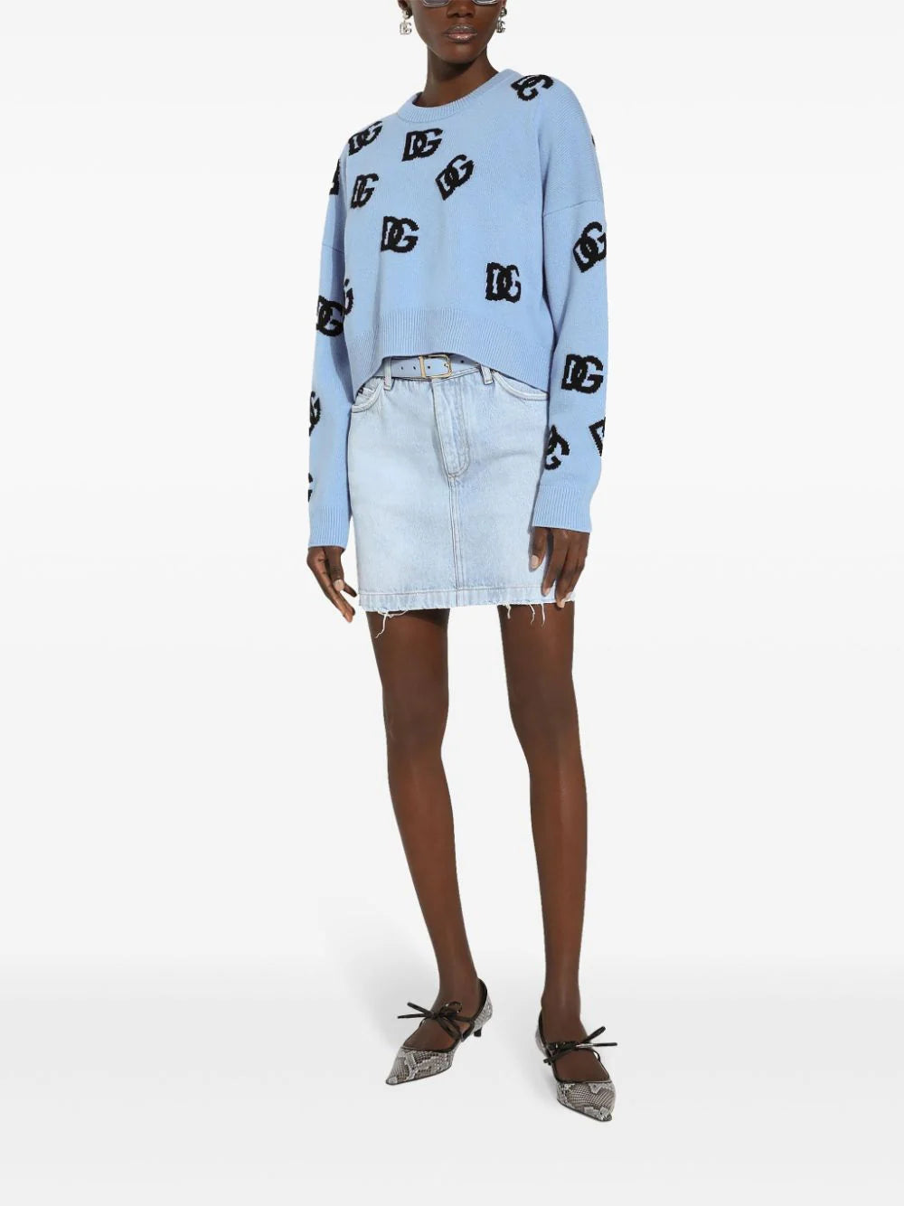 Dolce & Gabbana Wool Crewneck Sweater With Dg Logo Inlay