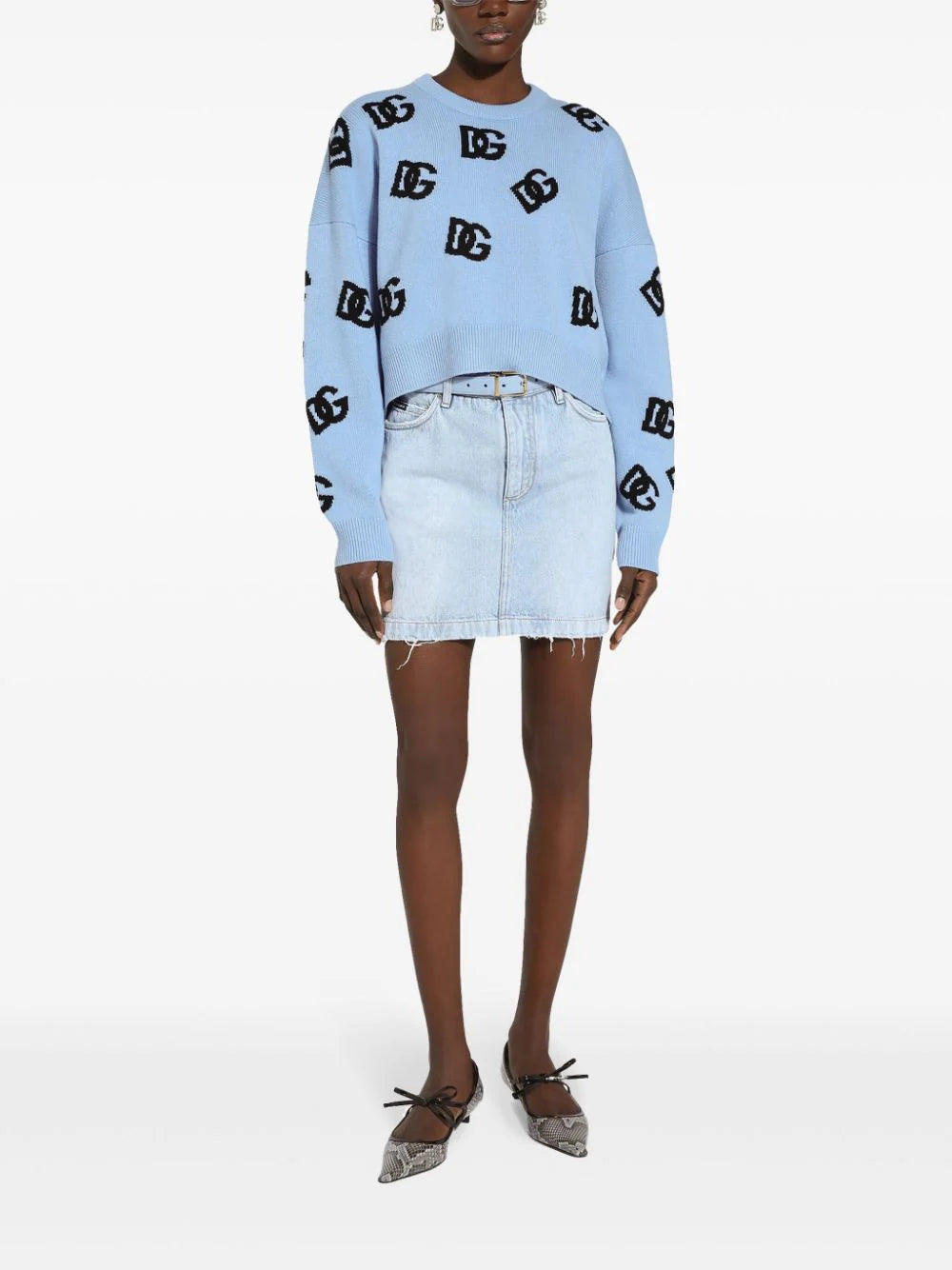 Dolce & Gabbana Wool Crewneck Sweater With Dg Logo Inlay