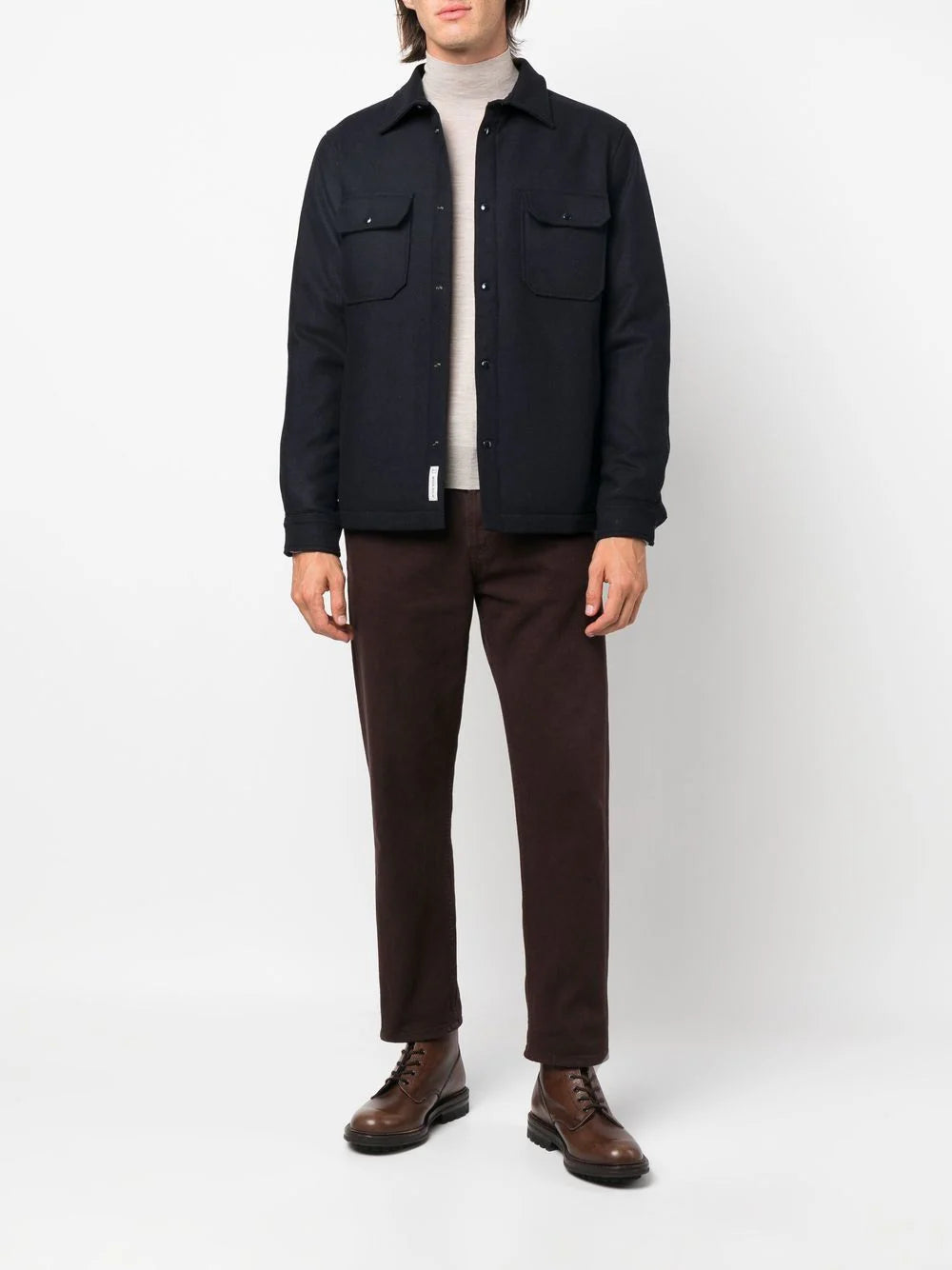 WOOLRICH Alaskan Recycled Melton Wool Overshirt