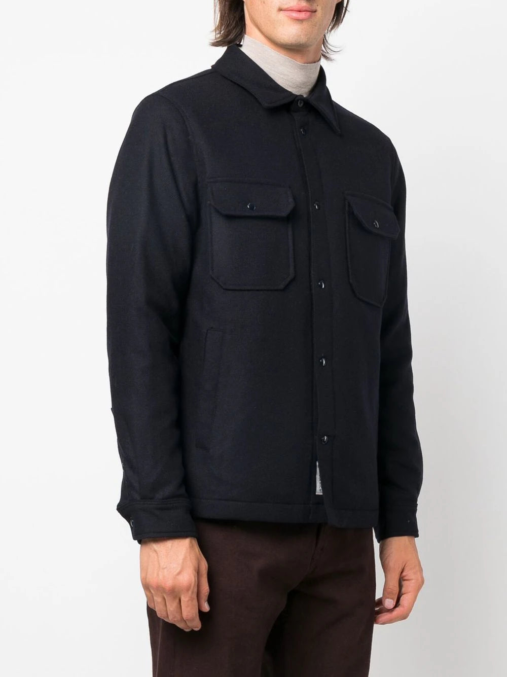 WOOLRICH Alaskan Recycled Melton Wool Overshirt