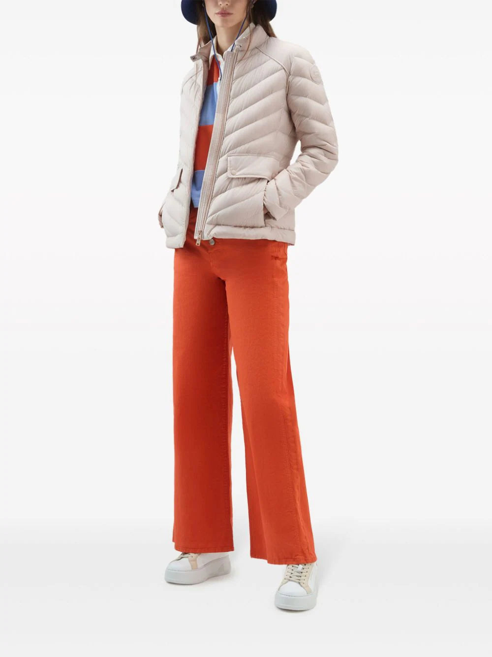 WOOLRICH Short Padded Jacket With Chevron Quilting
