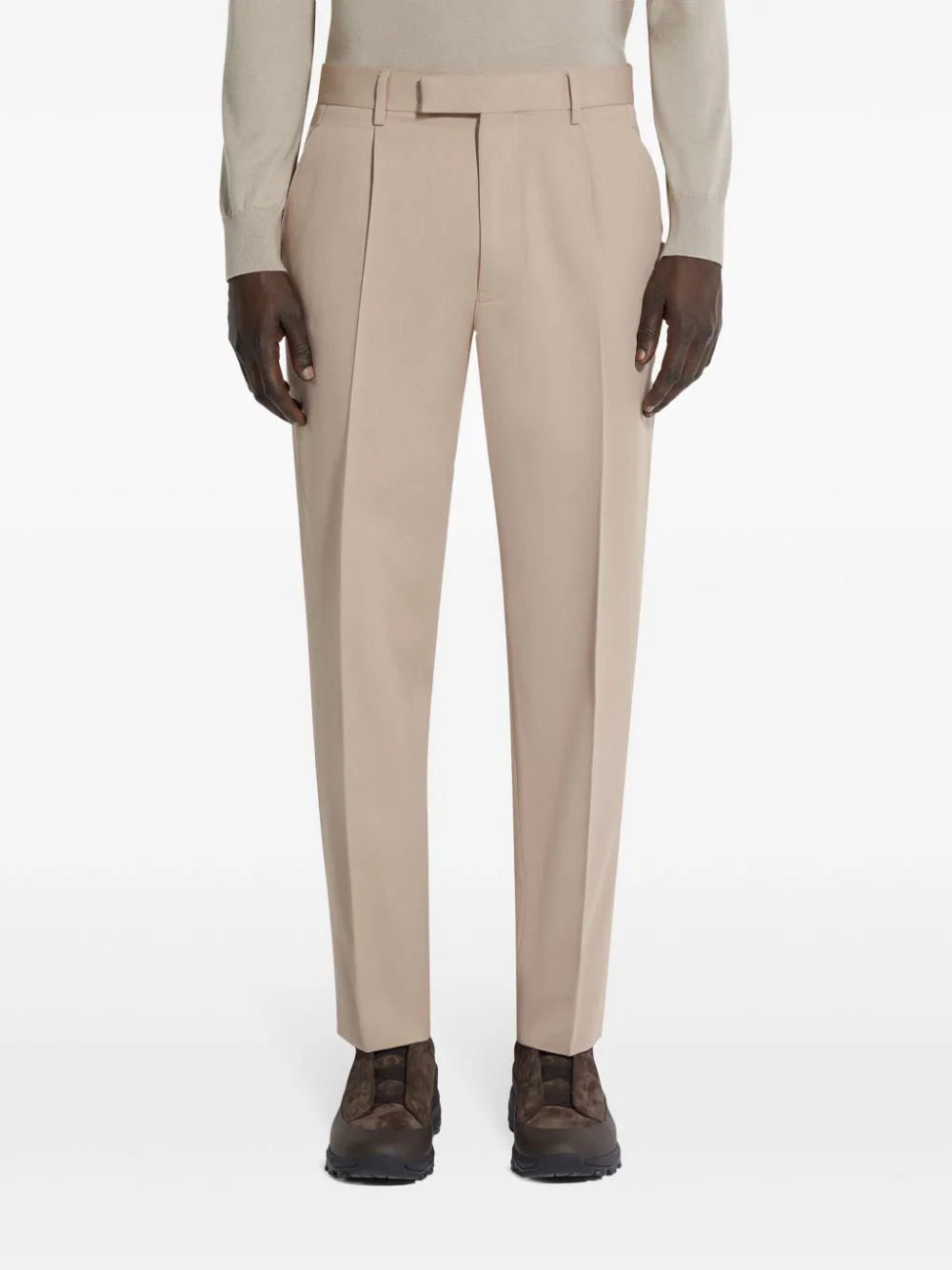 ZEGNA Dark Foliage Cotton And Wool Pants