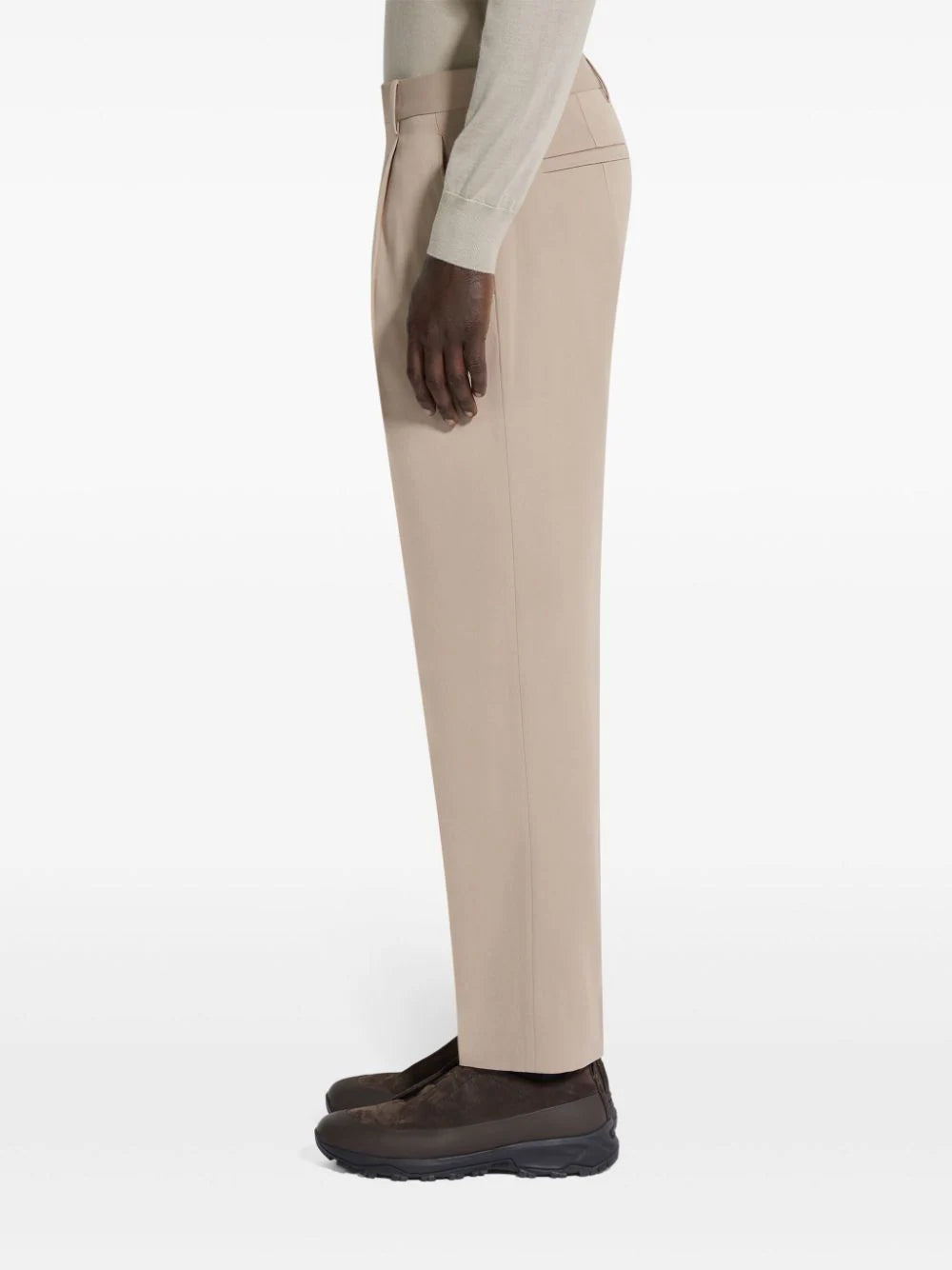 ZEGNA Dark Foliage Cotton And Wool Pants