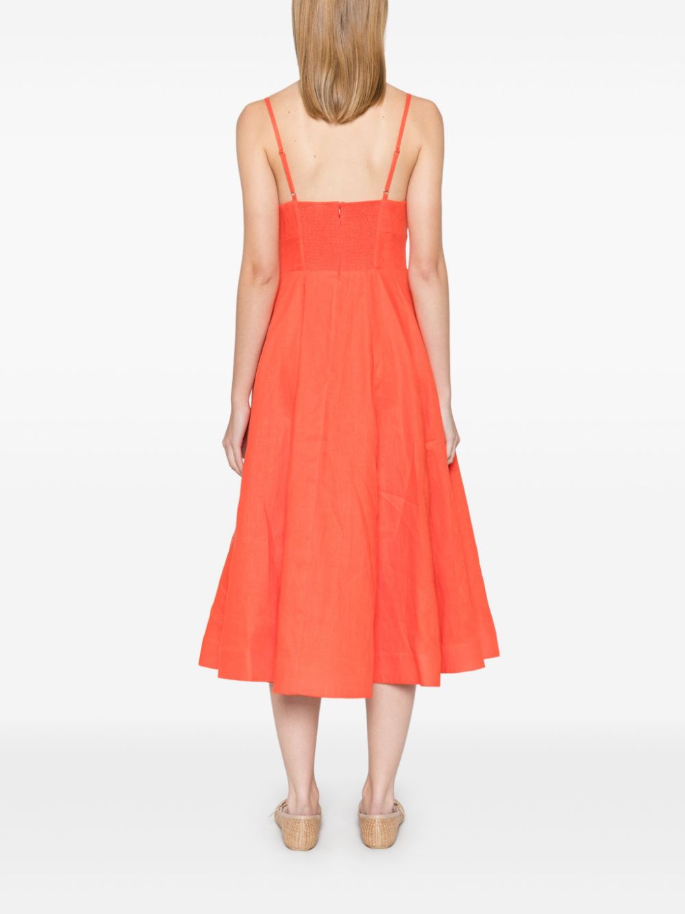ZIMMERMANN Crush Tie Front Midi Dress