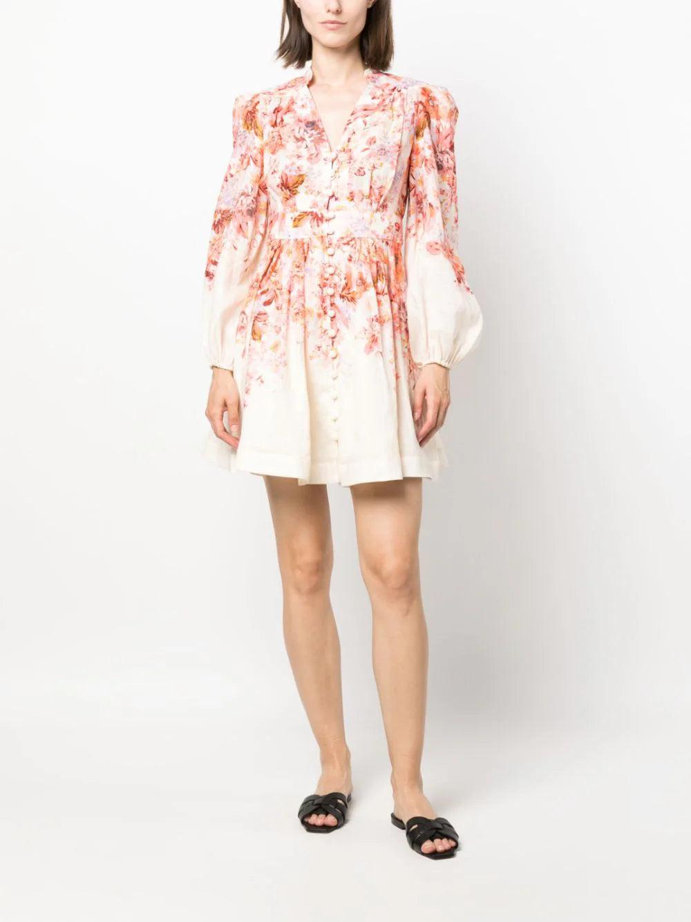 ZIMMERMANN Devi Plunge Mini Dress