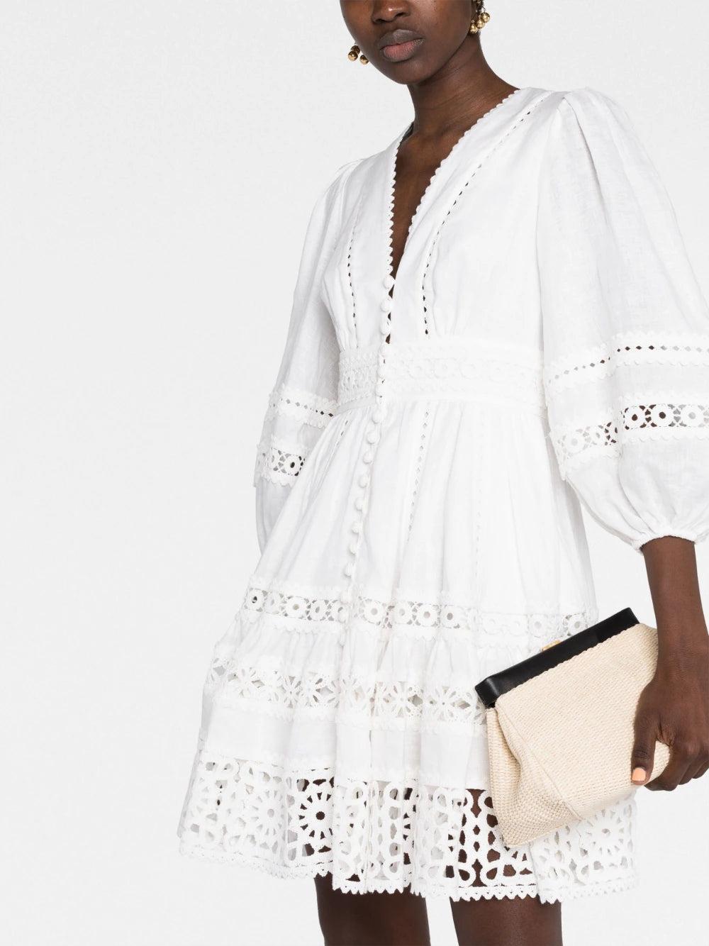 ZIMMERMANN Devi Spliced Billow Mini Dress