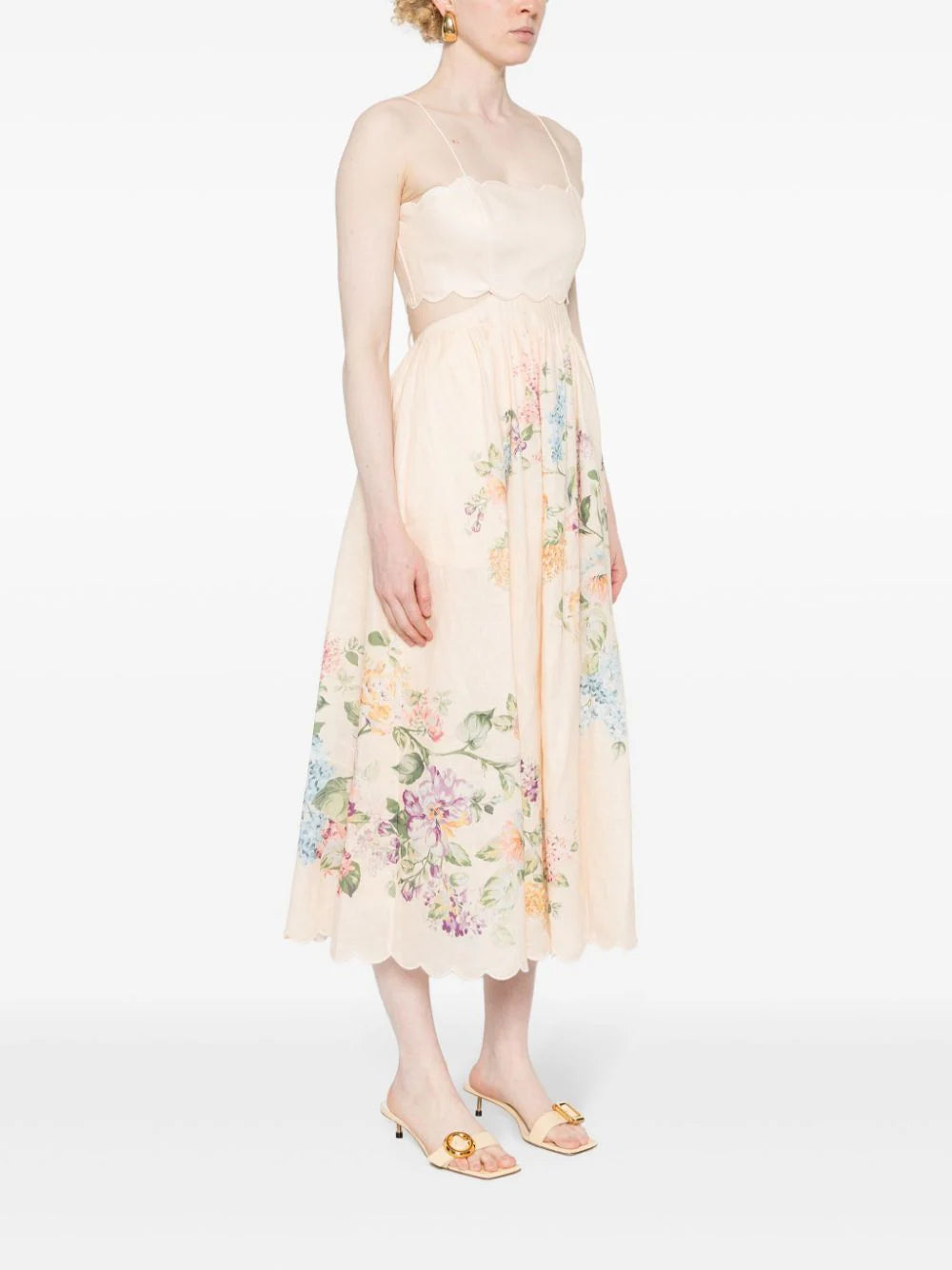 ZIMMERMANN Halliday Scallop Midi Dress