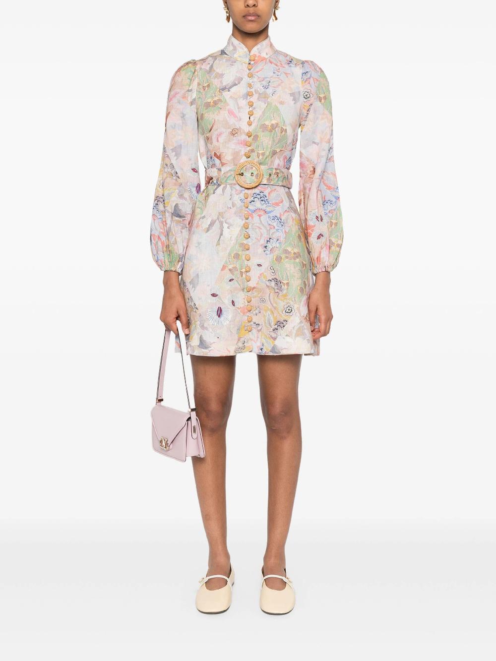ZIMMERMANN Illustration Belted Mini Dress