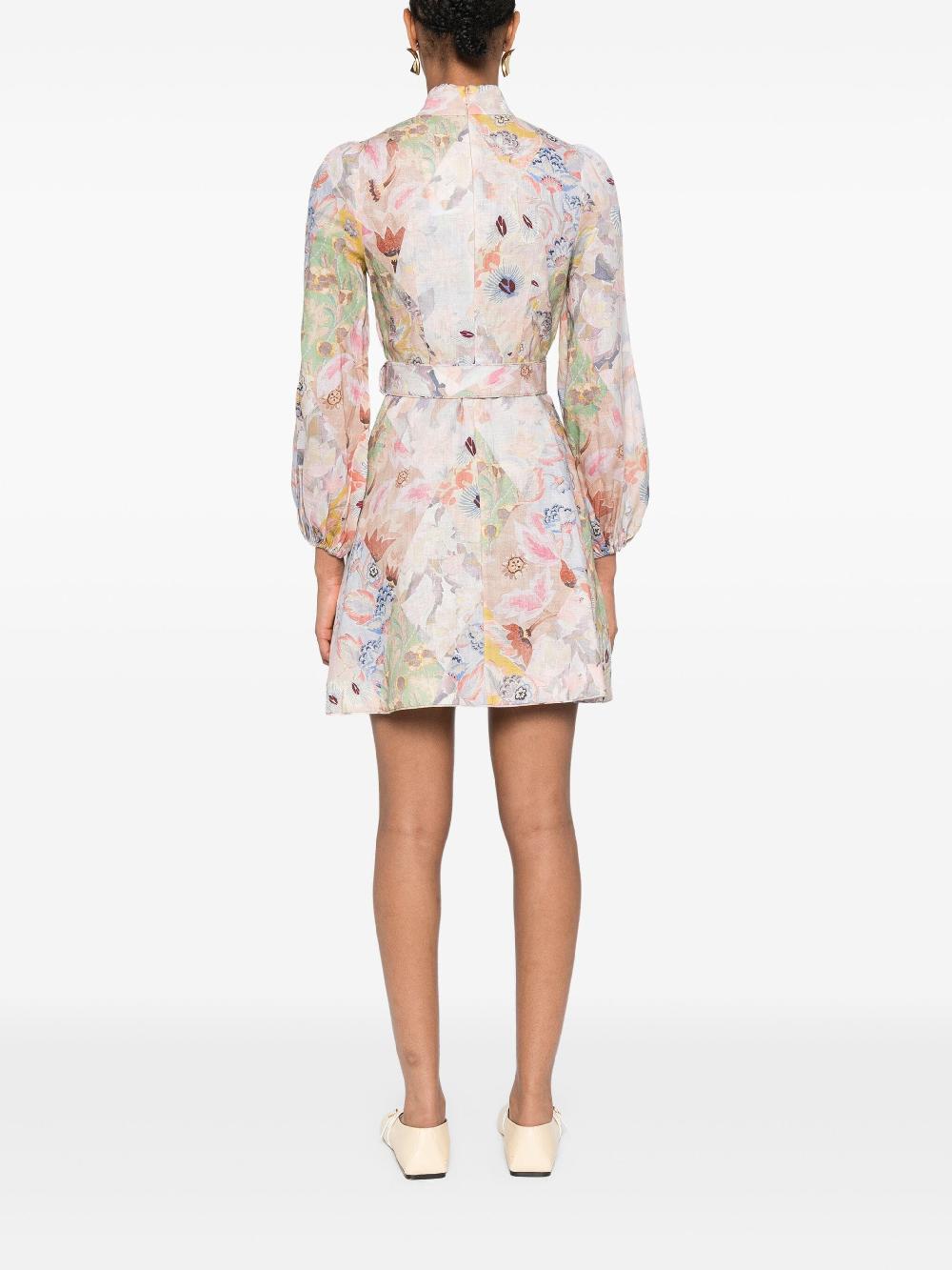 ZIMMERMANN Illustration Belted Mini Dress