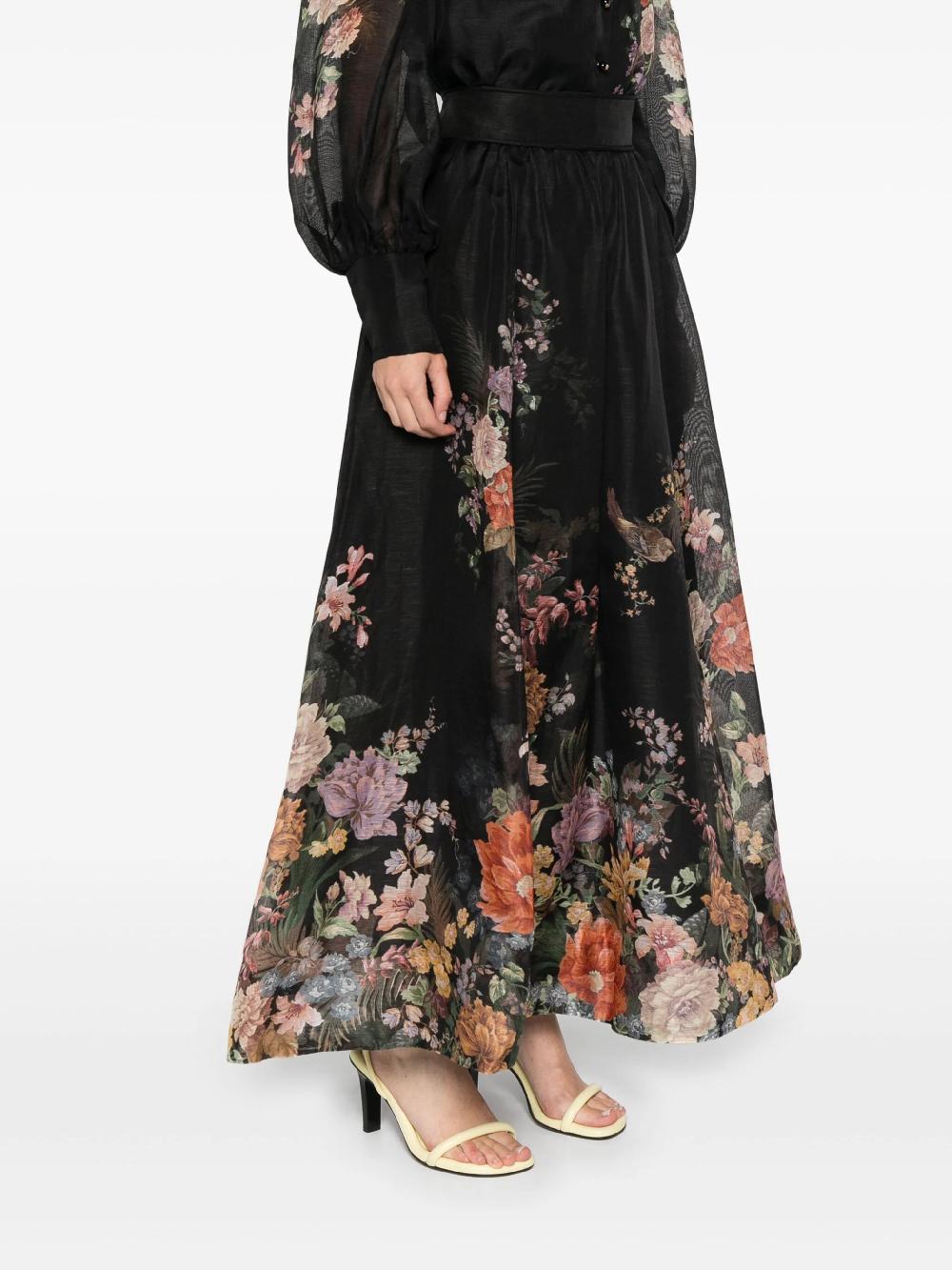 ZIMMERMANN Pavilion Gathered Midi Skirt
