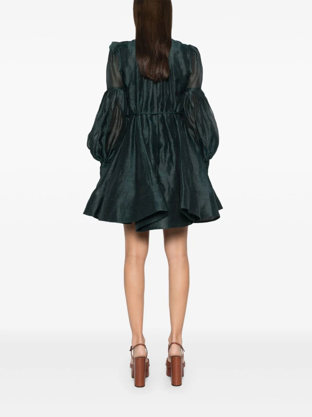 ZIMMERMANN Pavilion Tie Neck Mini Dress