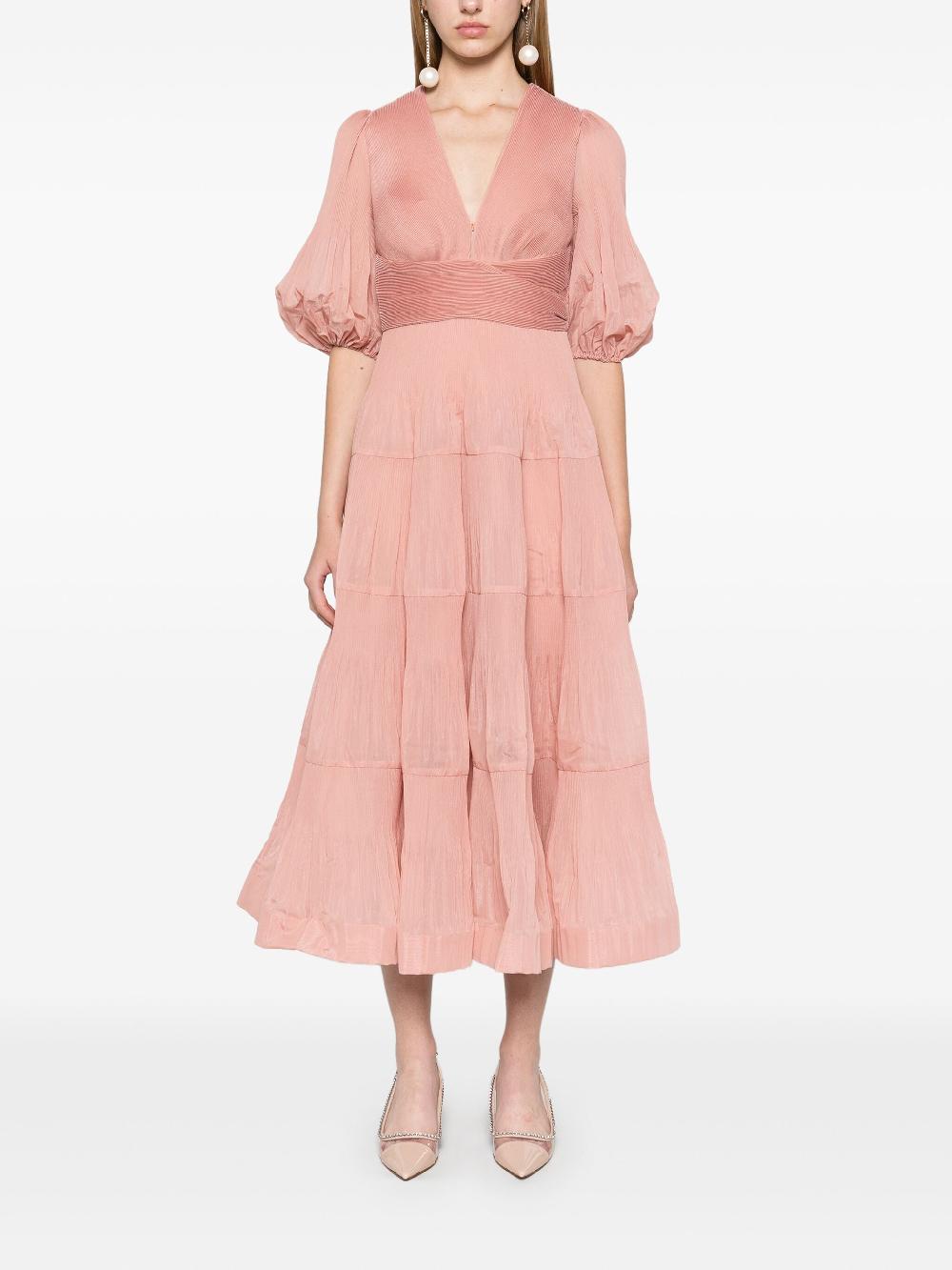 ZIMMERMANN Pleated Midi Dress