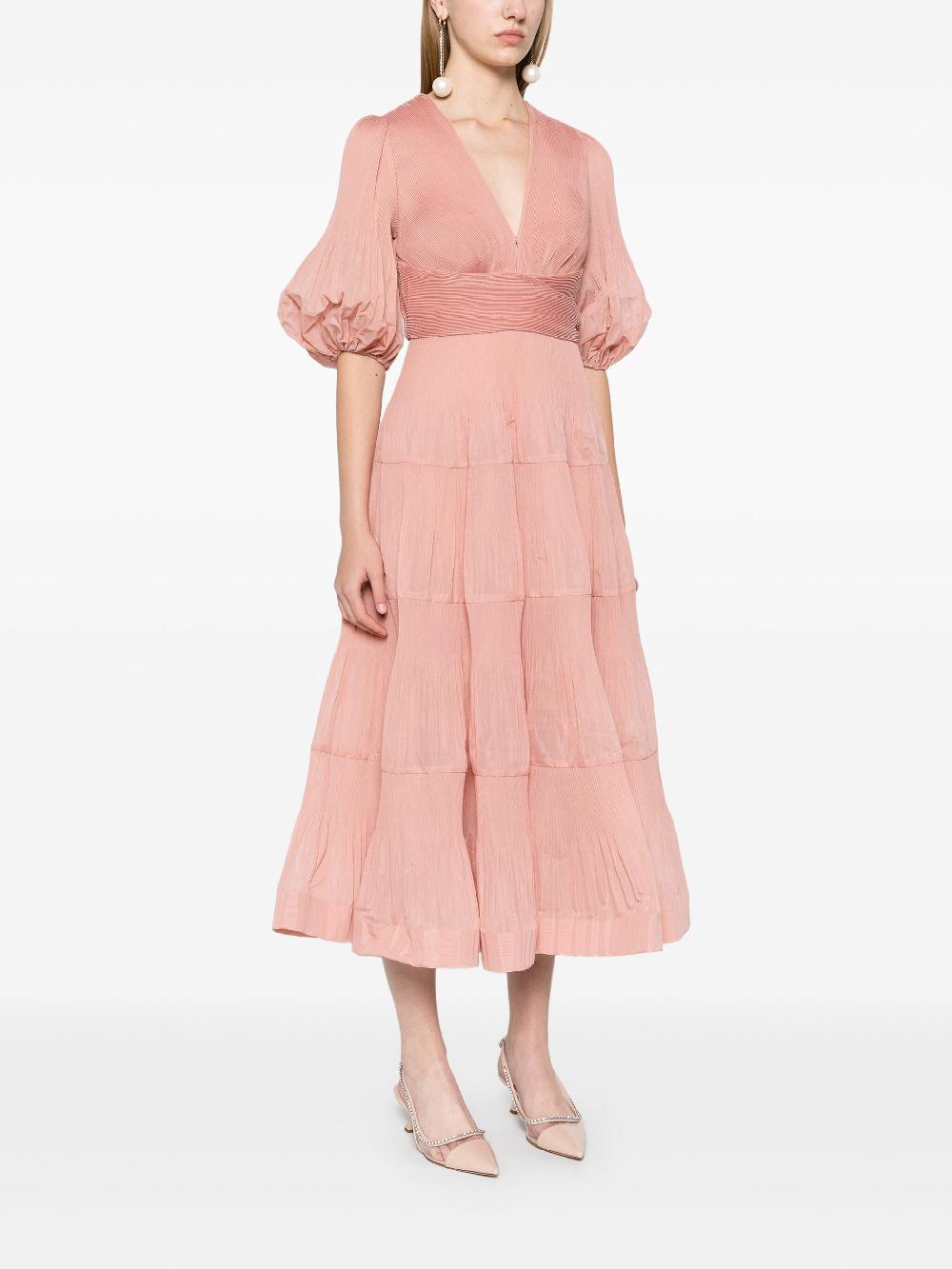 ZIMMERMANN Pleated Midi Dress