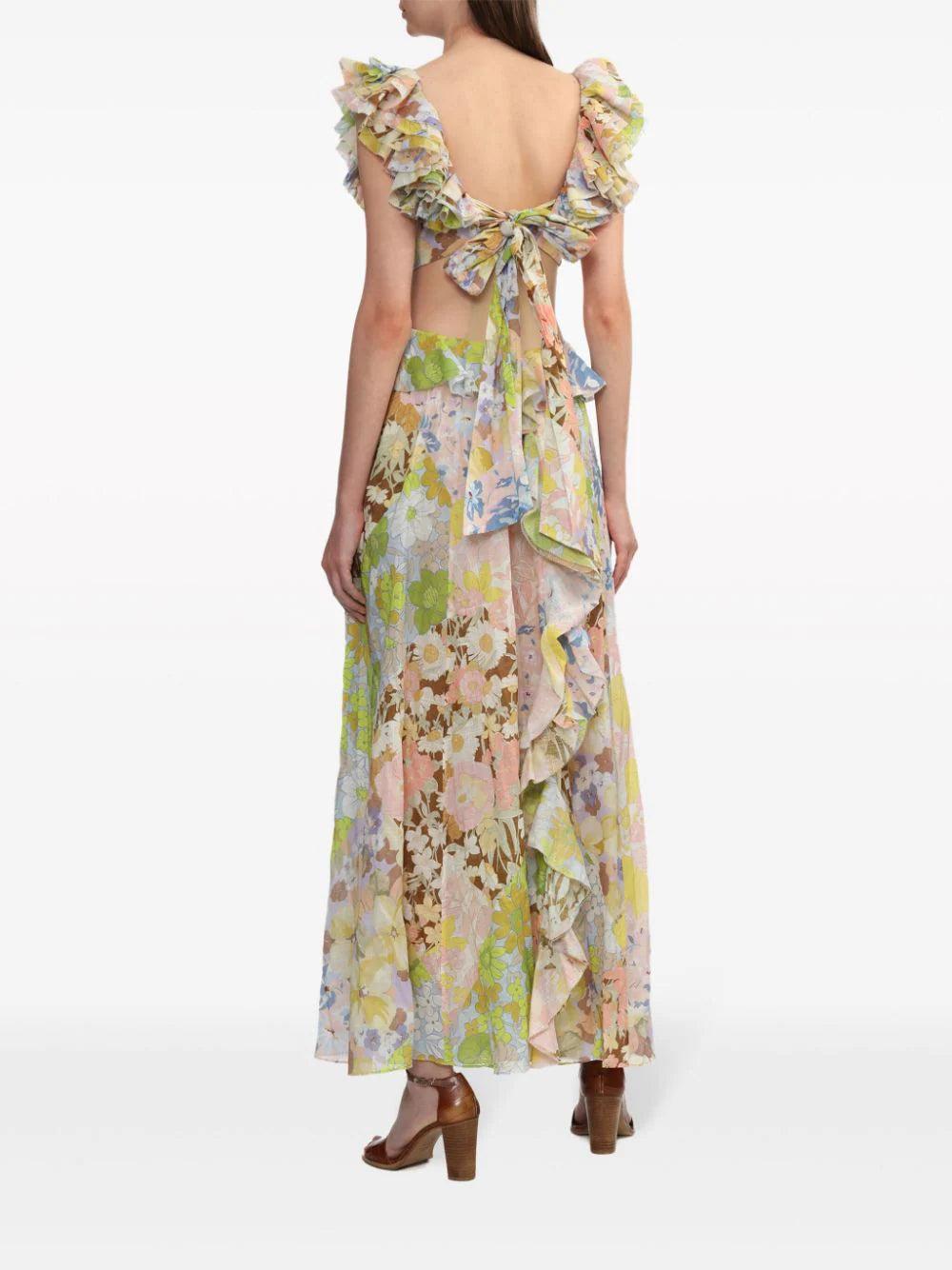 ZIMMERMANN Pop Ruffle Sleeve Midi Dress