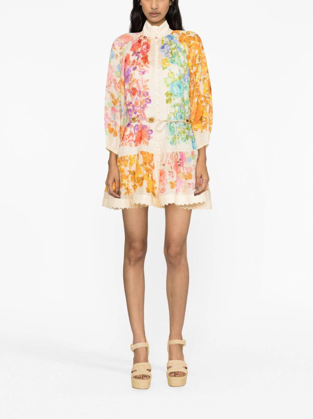 ZIMMERMANN Raie Lantern Mini Dress