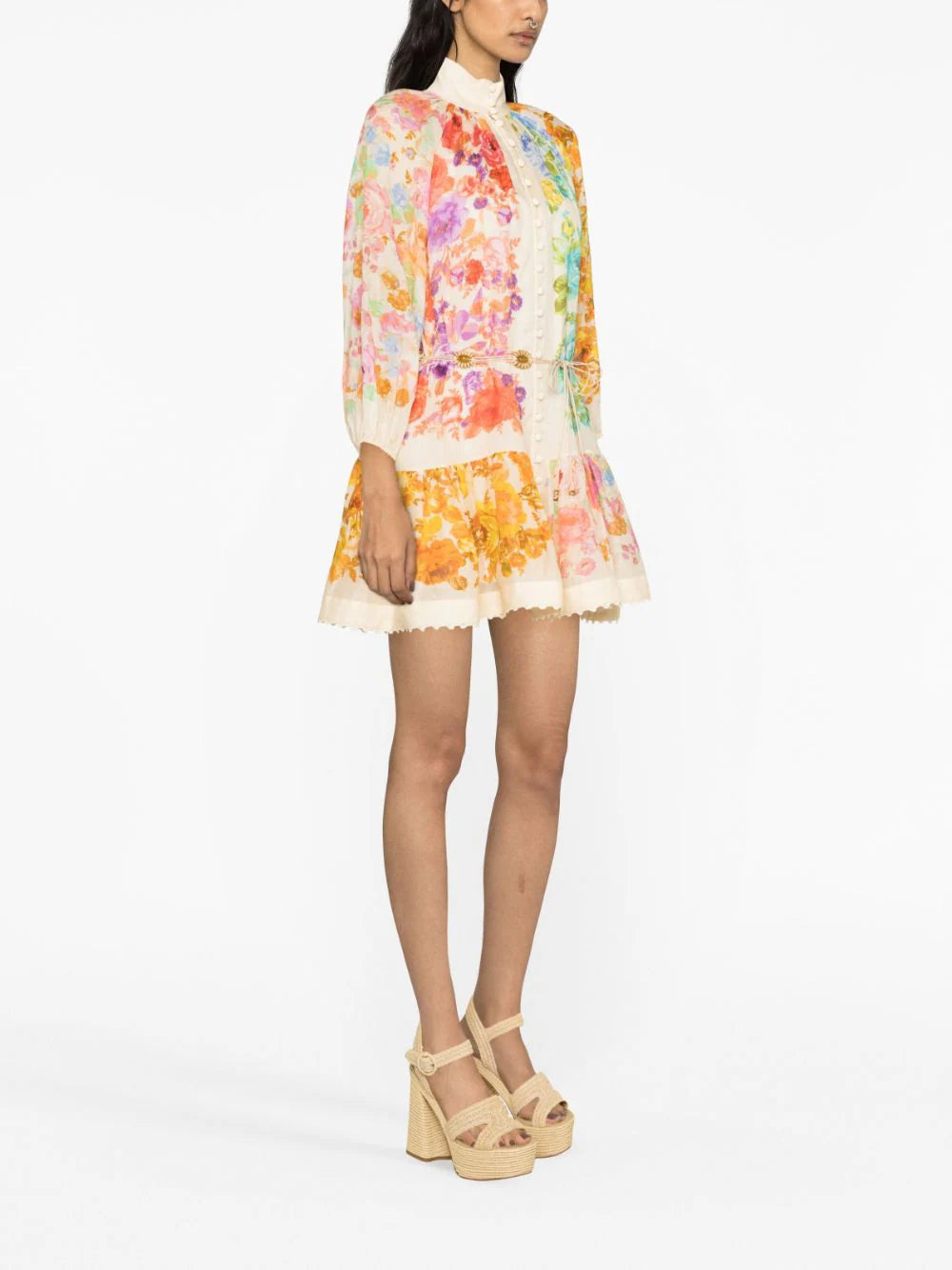 ZIMMERMANN Raie Lantern Mini Dress