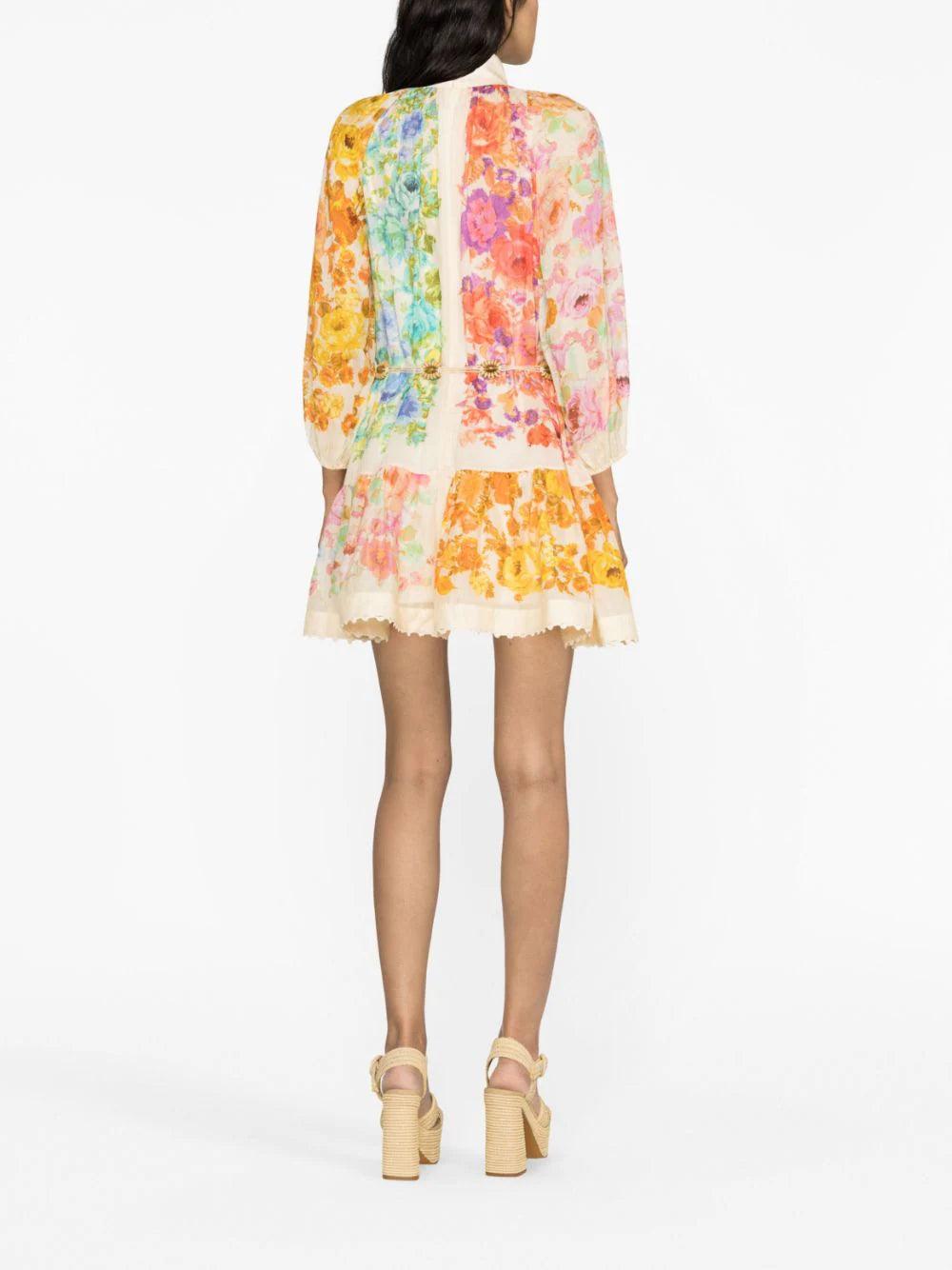 ZIMMERMANN Raie Lantern Mini Dress