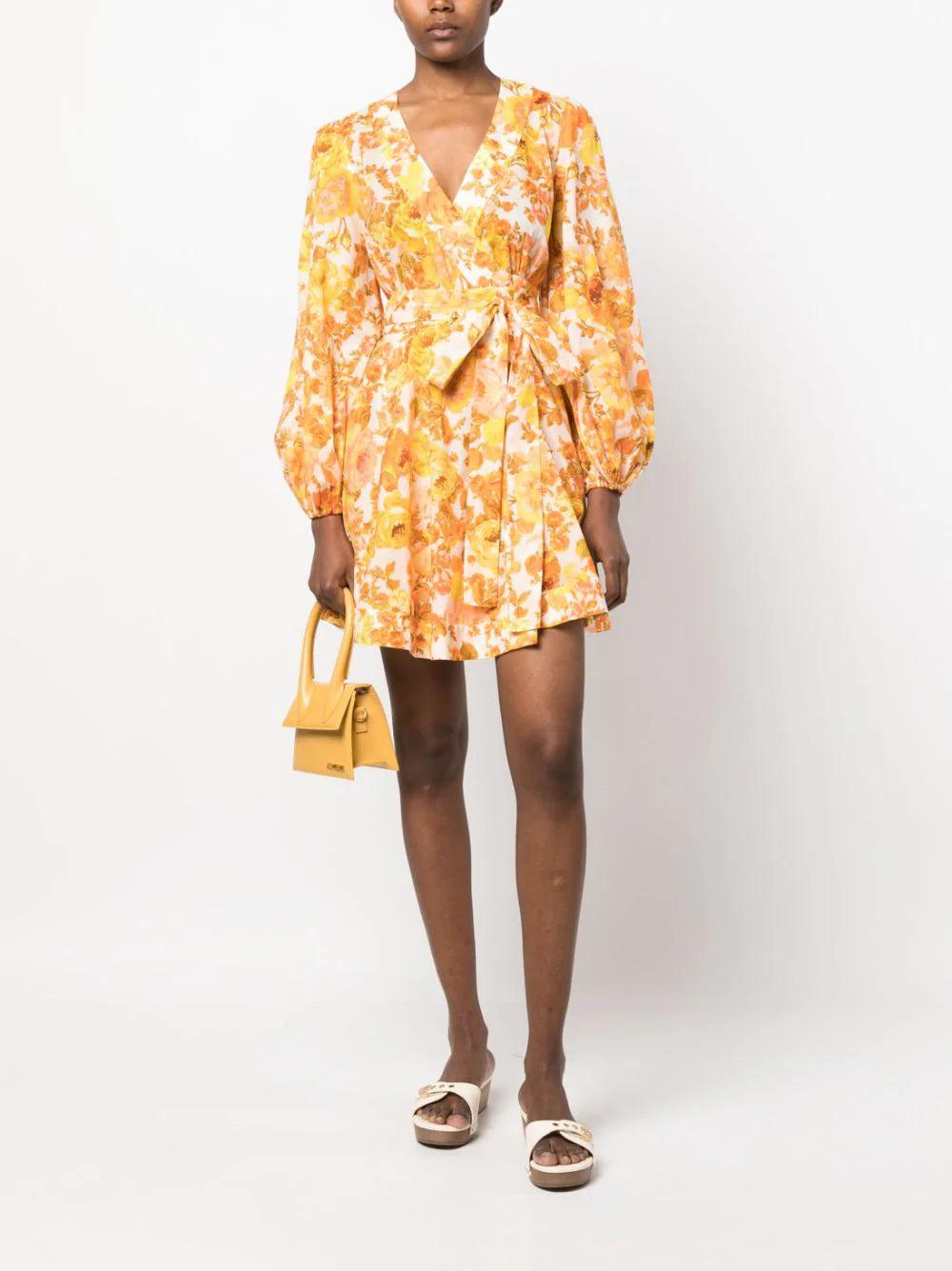 ZIMMERMANN Raie Wrap Mini Dress
