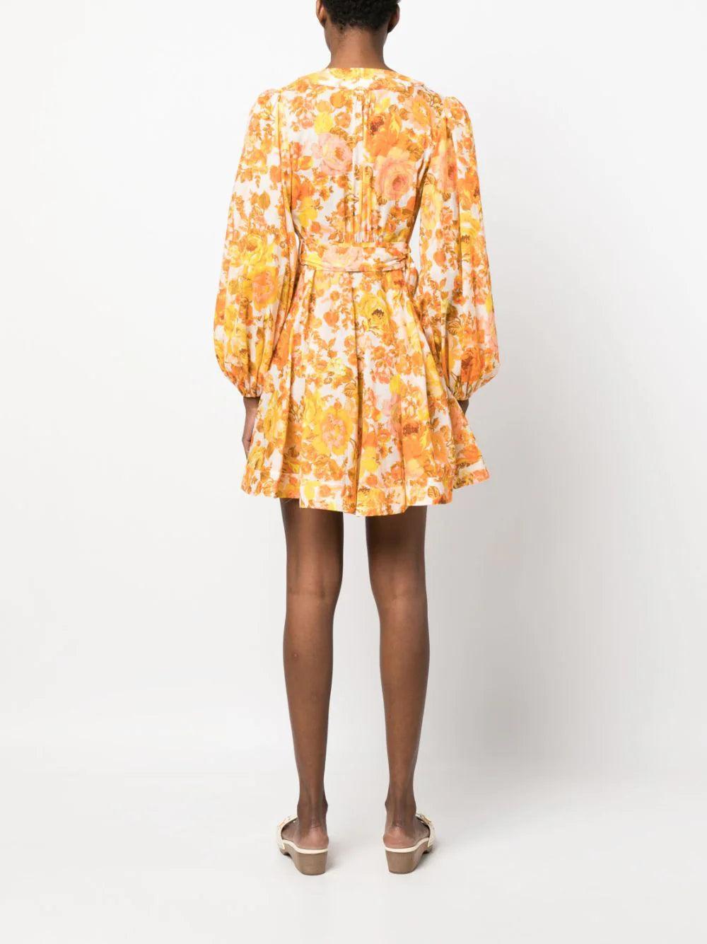 ZIMMERMANN Raie Wrap Mini Dress