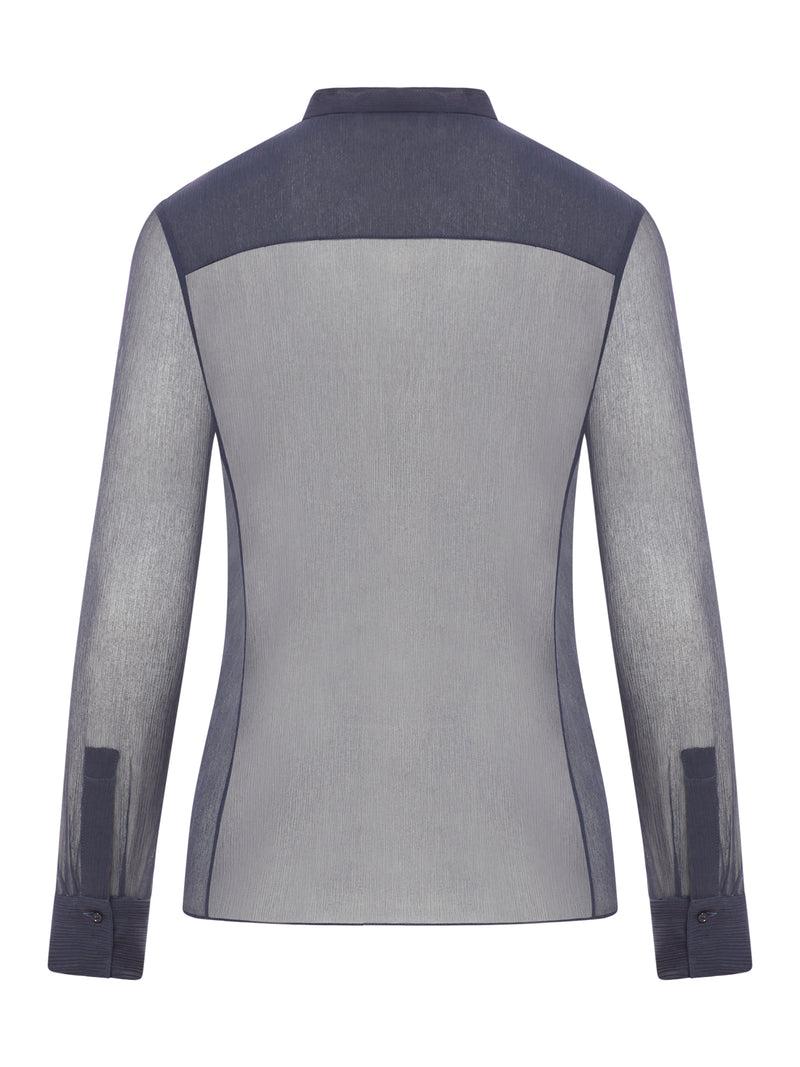 Suitnegozi BLUSA SLIM SENZA COLLETTO IN CRÊPON DI SETA