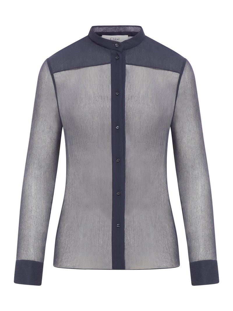 Suitnegozi BLUSA SLIM SENZA COLLETTO IN CRÊPON DI SETA