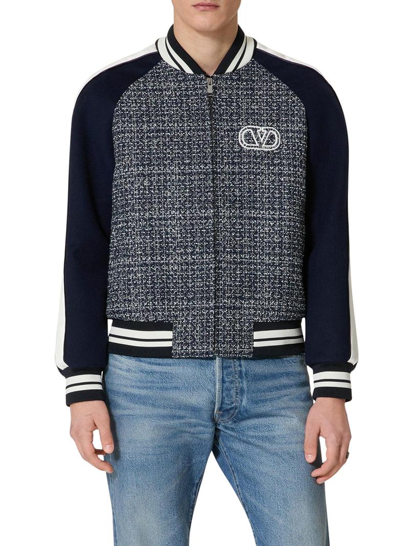 Suitnegozi BOMBER IN TWEED DI COTONE E VISCOSA CON PATCH VLOGO SIGNATURE