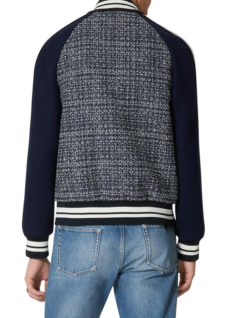 Suitnegozi BOMBER IN TWEED DI COTONE E VISCOSA CON PATCH VLOGO SIGNATURE