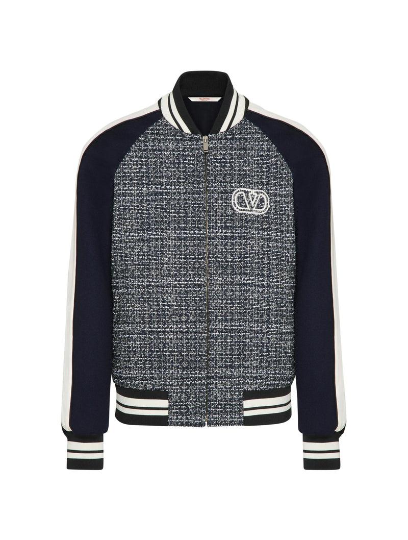 Suitnegozi BOMBER IN TWEED DI COTONE E VISCOSA CON PATCH VLOGO SIGNATURE
