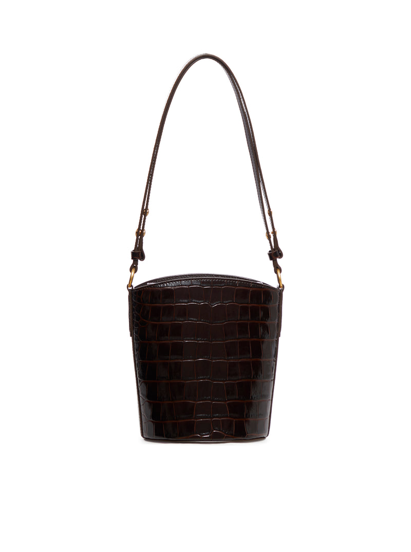 Suitnegozi Borsa A Secchiello Stampa Coccodrillo Lucida