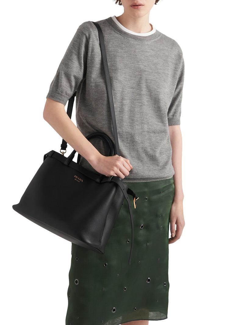 Suitnegozi Borsa Prada Buckle Medium In Pelle Con Doppia Cintura