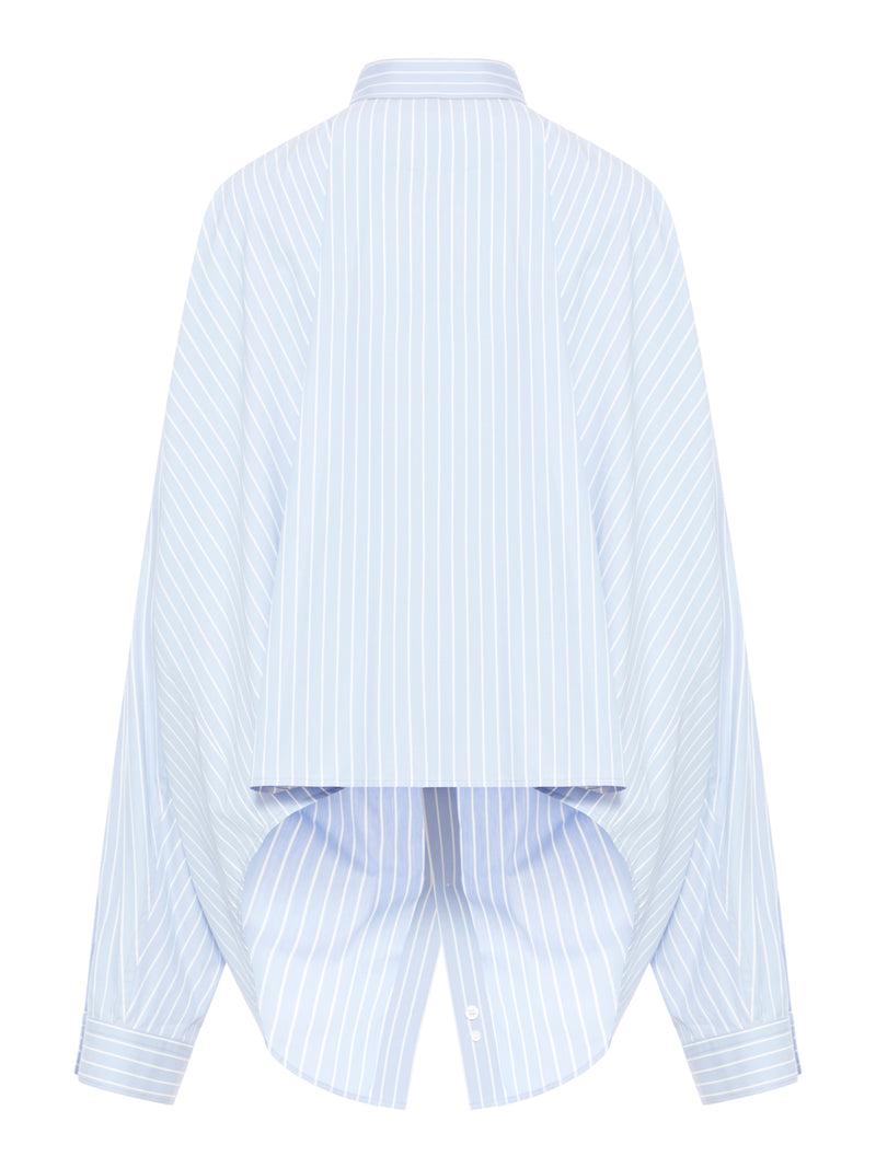 Suitnegozi CAMICIA ASIMMETRICA A RIGHE IN POPELINE DI COTONE