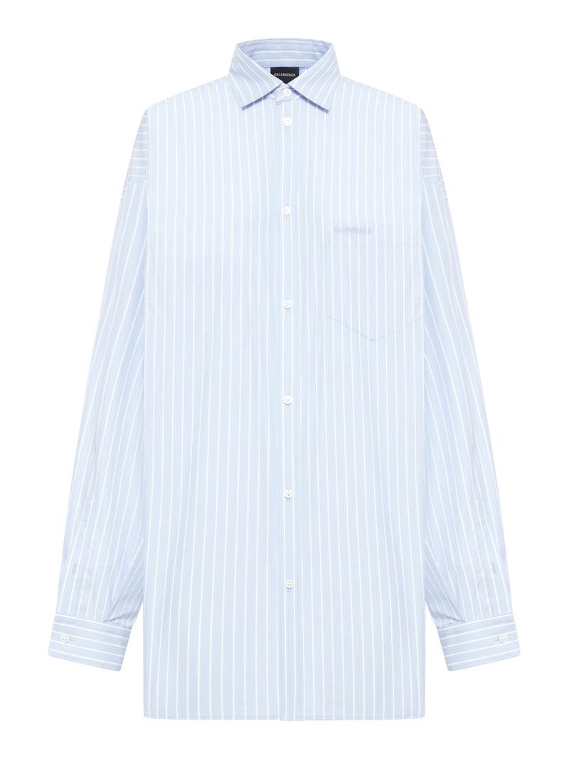 Suitnegozi CAMICIA ASIMMETRICA A RIGHE IN POPELINE DI COTONE