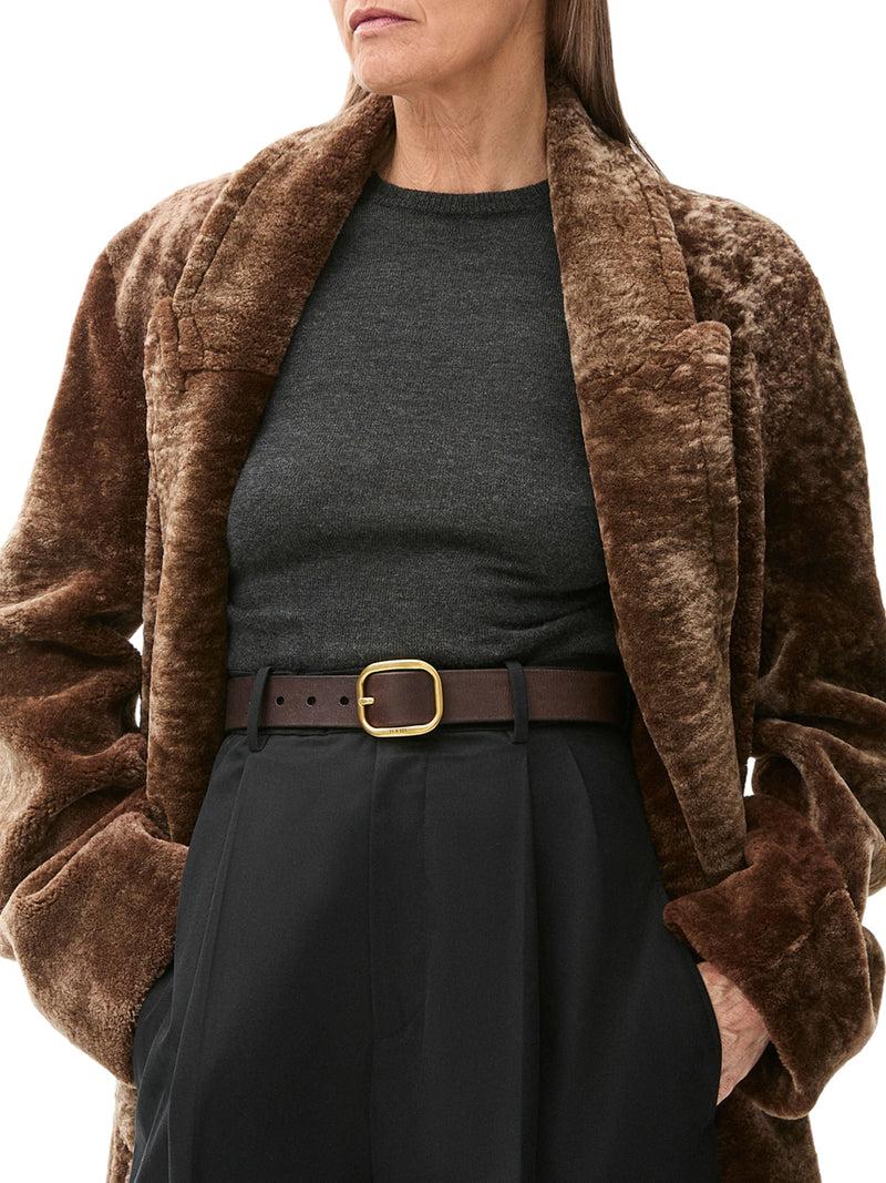 Suitnegozi Cintura Morbida Arrotondata In Pelle Di Vitello Classica