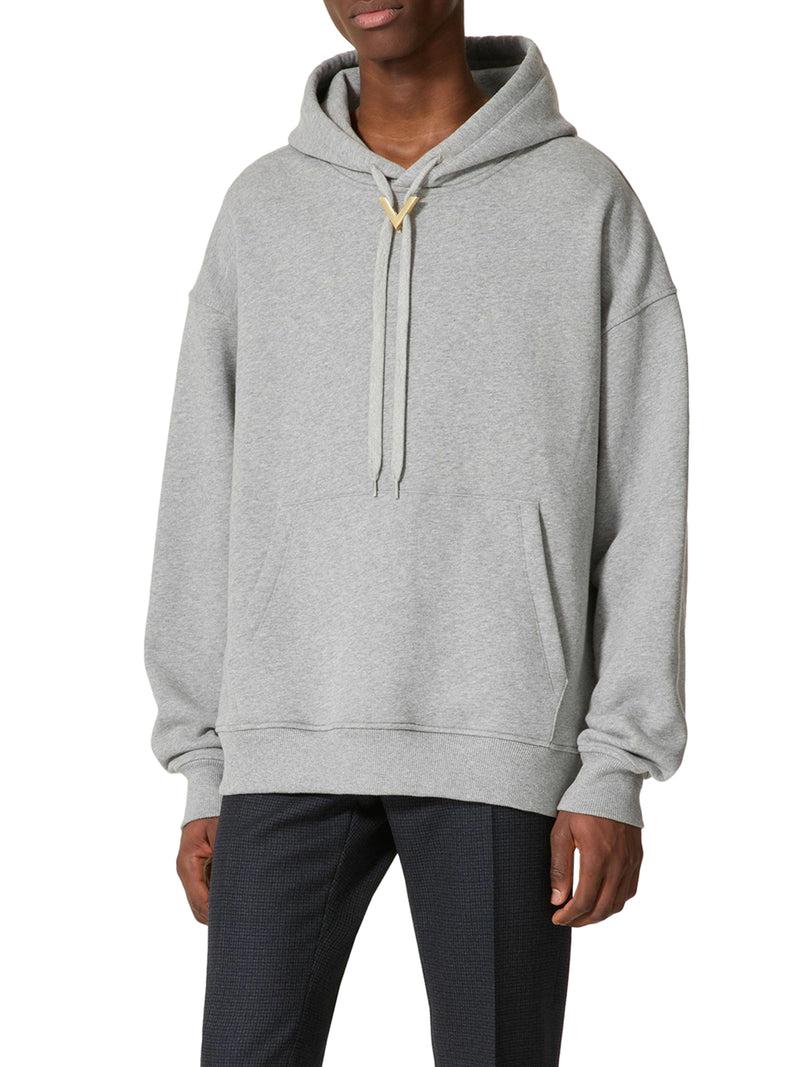 Suitnegozi FELPA IN COTONE CON CAPPUCCIO E V DETAIL METALLICA