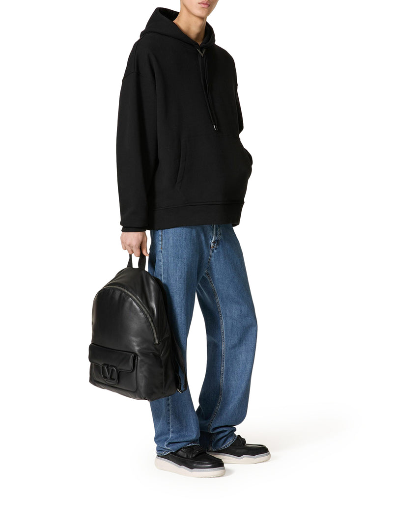 Suitnegozi FELPA IN COTONE CON CAPPUCCIO E V DETAIL METALLICA