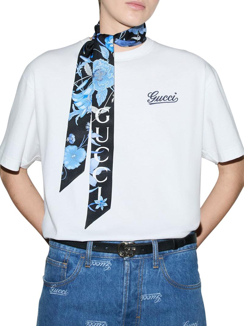 Suitnegozi FIOCCO AL COLLO IN SETA STAMPA FLOREALE GUCCI