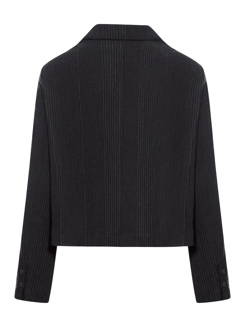 Suitnegozi Giacca Regular Fit In Misto Lana Gessato Goffrato