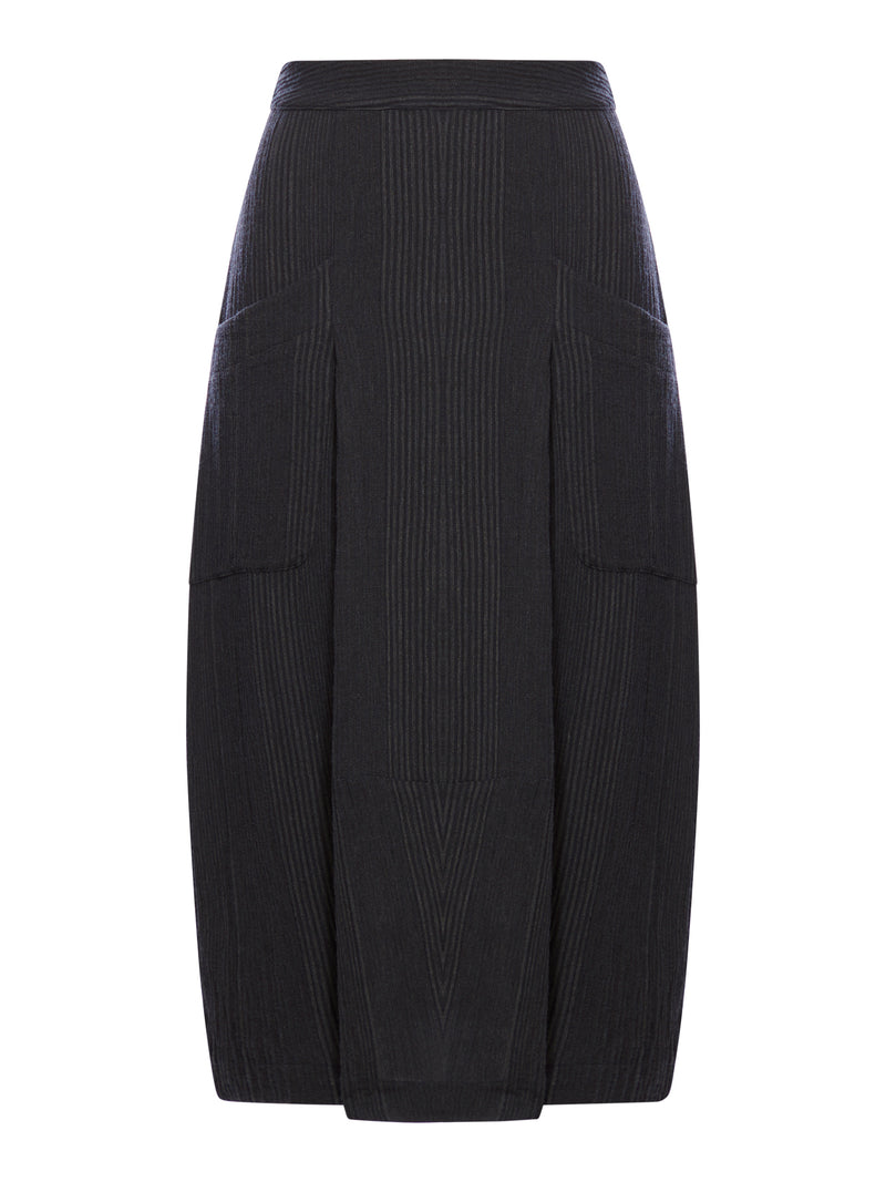 Suitnegozi Gonna linea bombé in misto lana gessato goffrato