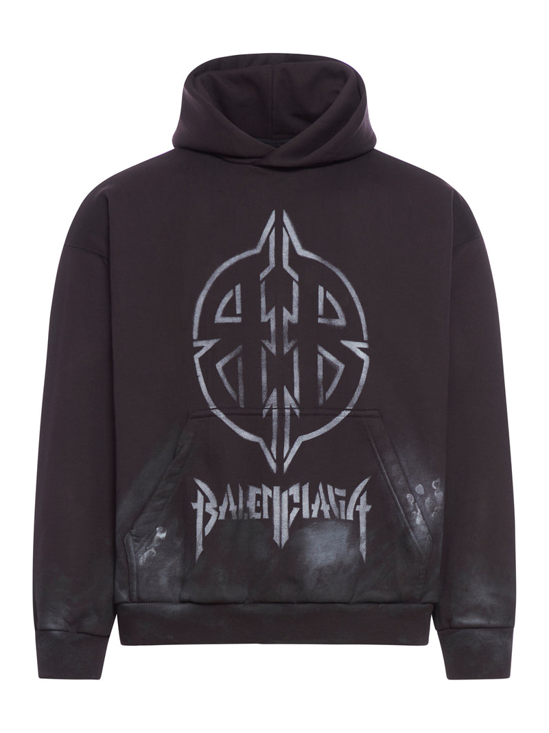 Suitnegozi HOODIE METAL BB STENCIL MEDIUM FIT DA UOMO IN NERO/BIANCO