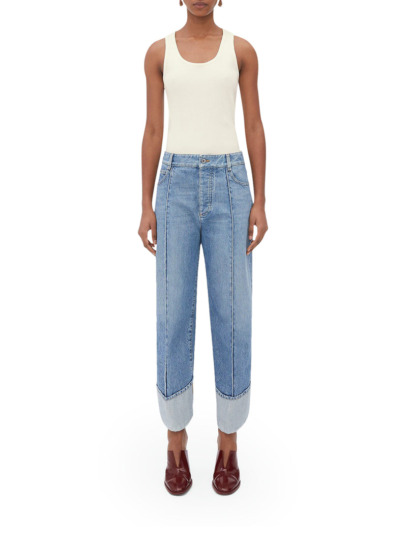 Suitnegozi Jeans Dal Taglio Curvo In Denim Vintage Indigo