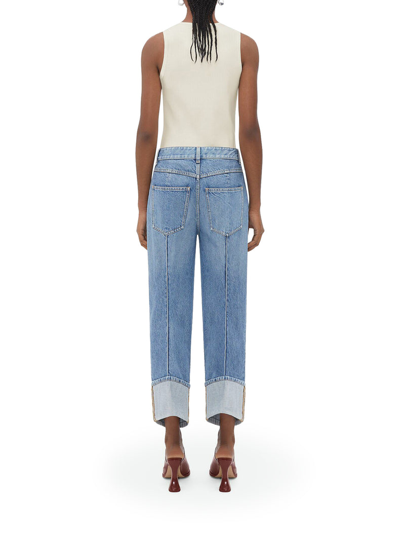 Suitnegozi Jeans Dal Taglio Curvo In Denim Vintage Indigo